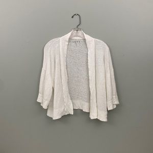 Loft 100% Linen White Large Cardigan